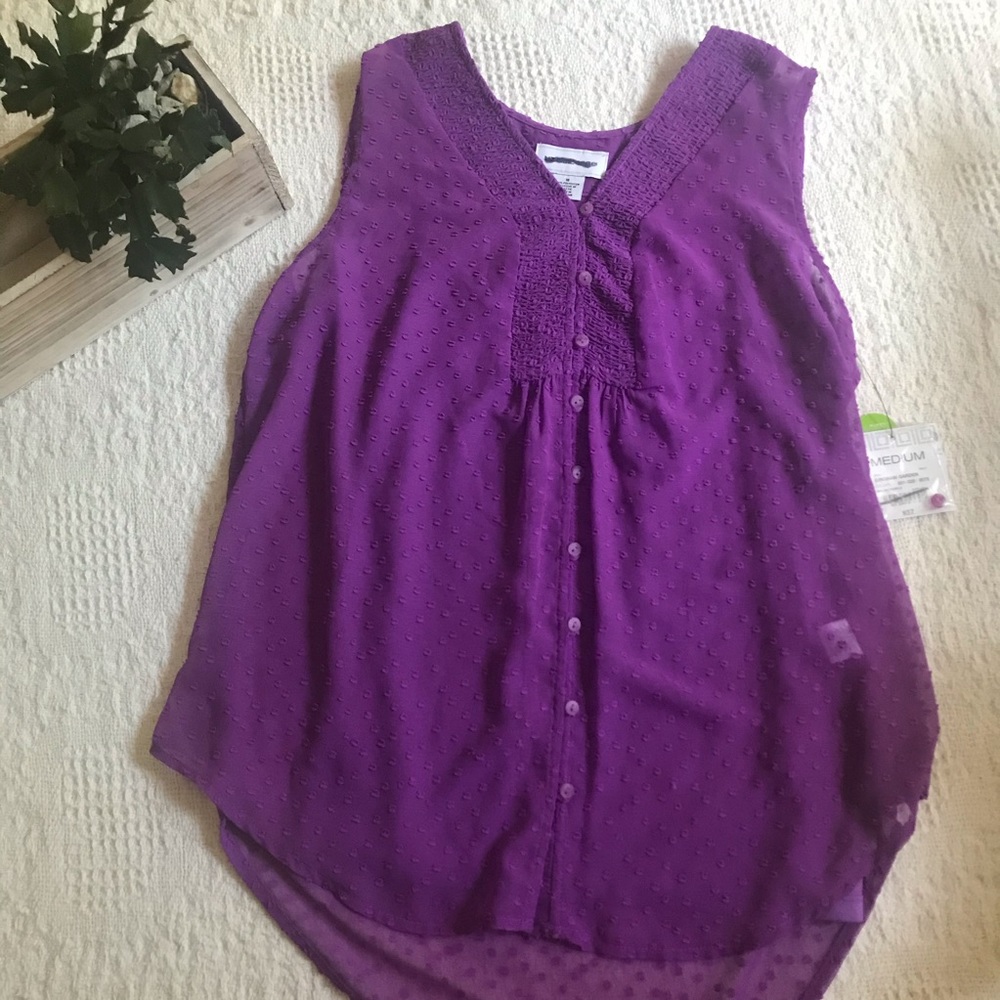 NWT Liz Claiborne purple blouse